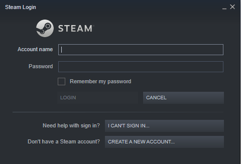 Steam account create button