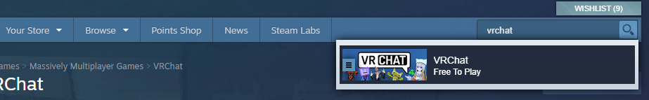 Steam search VRC